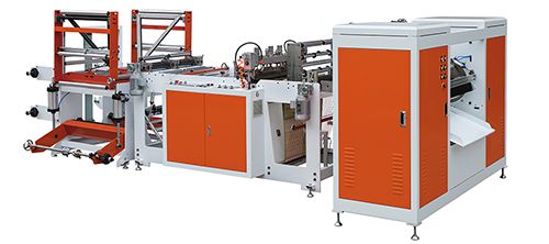 Máquina para hacer bolsa de basura en rollo de línea doble