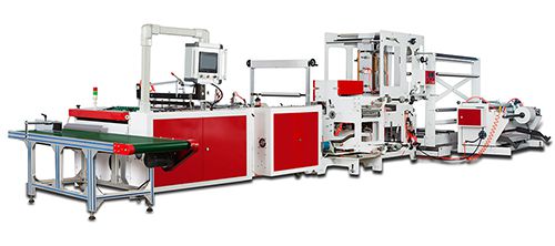 Máquina automática para hacer bolsas con asa de lazo lateral